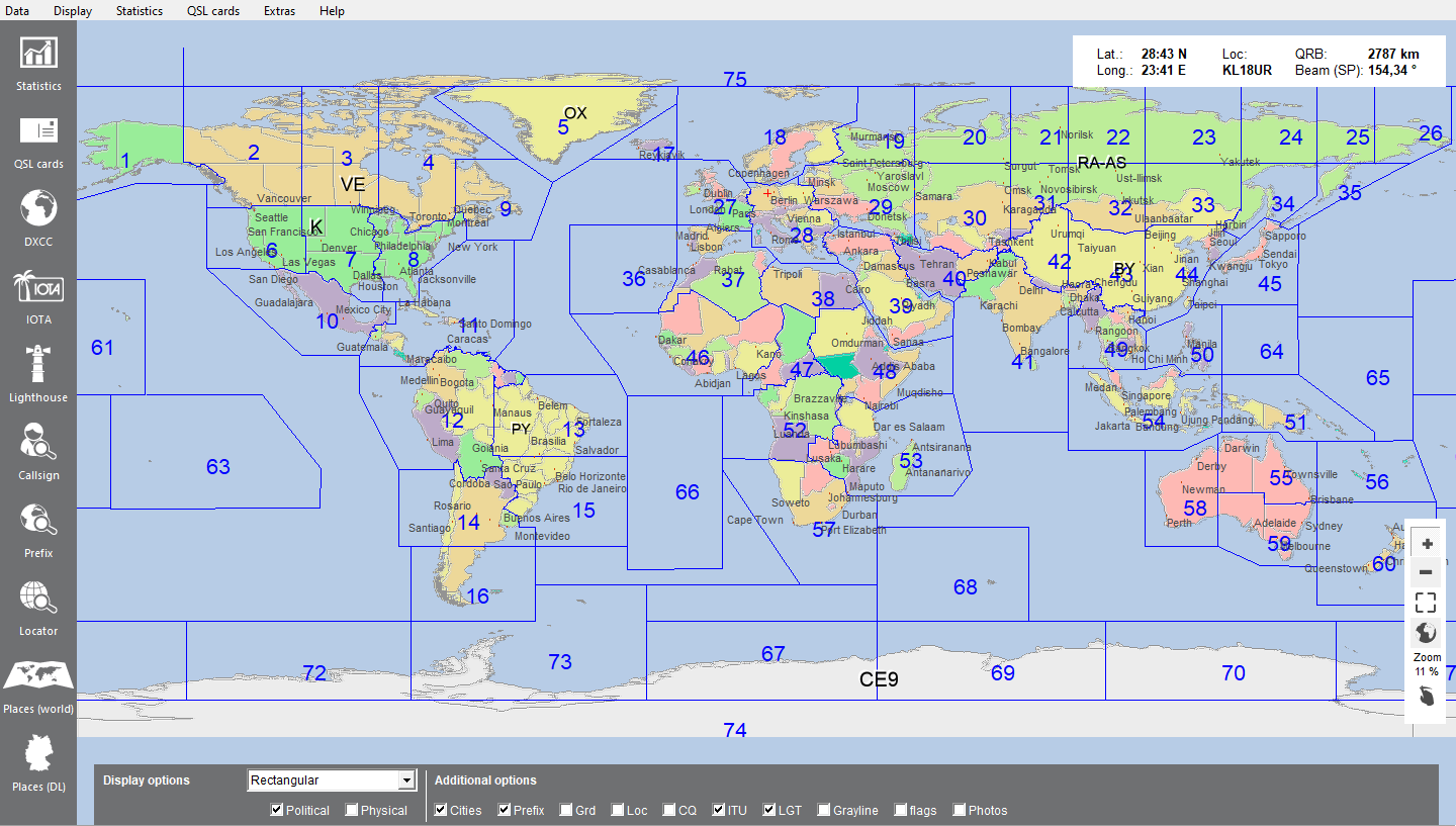 world map political view ITU
